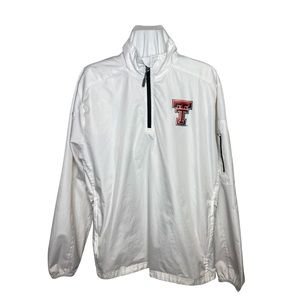 Texas Tech Men’s White Lightweight Jacket Pull-Over 1/4 Zip Size Large